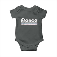 Vintage France Flag Distressed Retro Graphic Baby Onesie Patriotic French Heritage Pride Gift