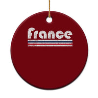 Vintage France Flag Distressed Retro Graphic Ceramic Ornament Patriotic French Heritage Pride Gift