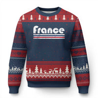 Vintage France Flag Distressed Retro Graphic Ugly Christmas Sweater Patriotic French Heritage Pride Gift