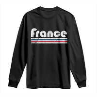 Vintage France Flag Distressed Retro Graphic Long Sleeve Shirt Patriotic French Heritage Pride Gift