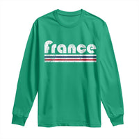 Vintage France Flag Distressed Retro Graphic Long Sleeve Shirt Patriotic French Heritage Pride Gift