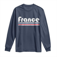 Vintage France Flag Distressed Retro Graphic Long Sleeve Shirt Patriotic French Heritage Pride Gift