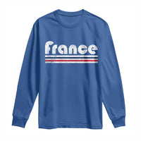 Vintage France Flag Distressed Retro Graphic Long Sleeve Shirt Patriotic French Heritage Pride Gift