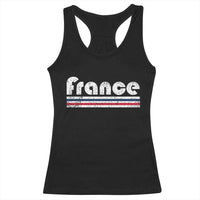 Vintage France Flag Distressed Retro Graphic Racerback Tank Top Patriotic French Heritage Pride Gift