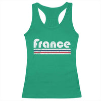 Vintage France Flag Distressed Retro Graphic Racerback Tank Top Patriotic French Heritage Pride Gift