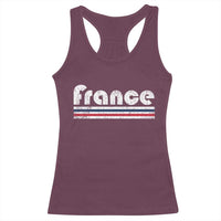 Vintage France Flag Distressed Retro Graphic Racerback Tank Top Patriotic French Heritage Pride Gift