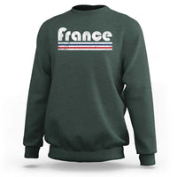 Vintage France Flag Distressed Retro Graphic Sweatshirt Patriotic French Heritage Pride Gift