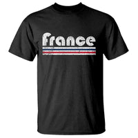 Vintage France Flag Distressed Retro Graphic T Shirt Patriotic French Heritage Pride Gift