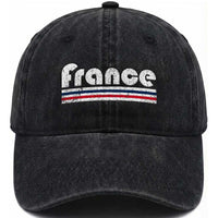 Vintage France Flag Distressed Retro Graphic Washed Cotton Baseball Cap Patriotic French Heritage Pride Gift