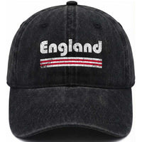 Vintage England Retro Distressed Graphic Washed Cotton Baseball Cap Patriotic English Heritage Pride Souvenir