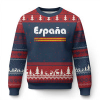 Vintage Espana Espanol Retro Distressed Graphic Ugly Christmas Sweater Patriotic Spanish Spain Flag Heritage Pride Souvenir