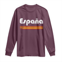 Vintage Espana Espanol Retro Distressed Graphic Long Sleeve Shirt Patriotic Spanish Spain Flag Heritage Pride Souvenir