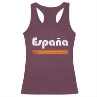 Vintage Espana Espanol Retro Distressed Graphic Racerback Tank Top Patriotic Spanish Spain Flag Heritage Pride Souvenir