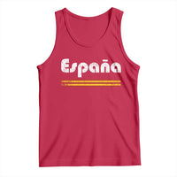 Vintage Espana Espanol Retro Distressed Graphic Tank Top Patriotic Spanish Spain Flag Heritage Pride Souvenir