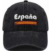 Vintage Espana Espanol Retro Distressed Graphic Washed Cotton Baseball Cap Patriotic Spanish Spain Flag Heritage Pride Souvenir