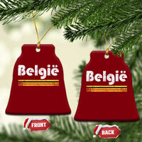 Retro Belgie Belgium Flag Distressed Graphic in Dutch Ceramic Ornament Proud Belgian Heritage and Country Roots Pride Gift