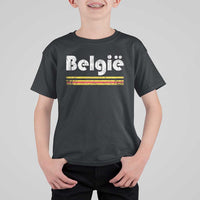 Retro Belgie Belgium Flag Distressed Graphic in Dutch T Shirt For Kid Proud Belgian Heritage and Country Roots Pride Gift