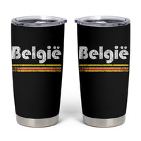 Retro Belgie Belgium Flag Distressed Graphic in Dutch Tumbler Cup Proud Belgian Heritage and Country Roots Pride Gift