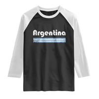 Vintage Argentina Retro Distressed Graphic Raglan Shirt Patriotic Argentine Heritage Pride Souvenir
