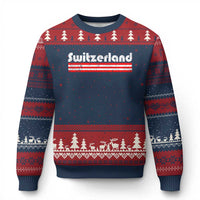 Vintage Switzerland Retro Distressed Graphic Ugly Christmas Sweater Patriotic Swiss Heritage Pride Souvenir