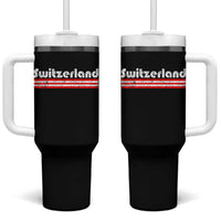 Vintage Switzerland Retro Distressed Graphic Tumbler With Handle Patriotic Swiss Heritage Pride Souvenir