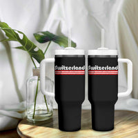 Vintage Switzerland Retro Distressed Graphic Tumbler With Handle Patriotic Swiss Heritage Pride Souvenir