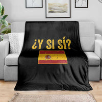 Funny Y Si Si Spain Flag Distressed Retro Graphic Throw Blanket What If Espanol Patriotic Spanish Espana Pride