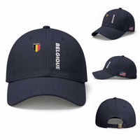 Belgique Belgium Flag Shield Minimalist Graphic Baseball Cap French Belgian Pride and European Heritage Souvenir