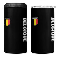 Belgique Belgium Flag Shield Minimalist Graphic 4 in 1 Can Cooler Tumbler French Belgian Pride and European Heritage Souvenir