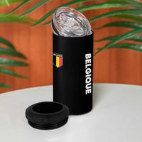 Belgique Belgium Flag Shield Minimalist Graphic 4 in 1 Can Cooler Tumbler French Belgian Pride and European Heritage Souvenir