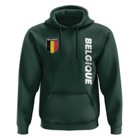 Minimalist Belgique Belgium Flag Shield Graphic Hoodie French Belgian Pride and European Heritage Souvenir