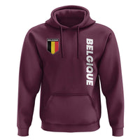 Minimalist Belgique Belgium Flag Shield Graphic Hoodie French Belgian Pride and European Heritage Souvenir