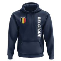 Minimalist Belgique Belgium Flag Shield Graphic Hoodie French Belgian Pride and European Heritage Souvenir