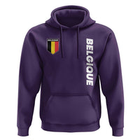 Minimalist Belgique Belgium Flag Shield Graphic Hoodie French Belgian Pride and European Heritage Souvenir