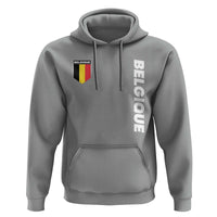 Minimalist Belgique Belgium Flag Shield Graphic Hoodie French Belgian Pride and European Heritage Souvenir