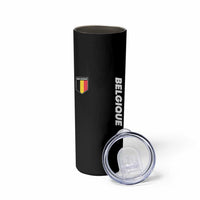 Belgique Belgium Flag Shield Minimalist Graphic Skinny Tumbler French Belgian Pride and European Heritage Souvenir
