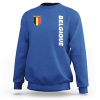 Minimalist Belgique Belgium Flag Shield Graphic Sweatshirt French Belgian Pride and European Heritage Souvenir