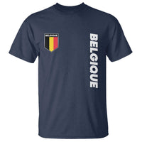 Minimalist Belgique Belgium Flag Shield Graphic T Shirt French Belgian Pride and European Heritage Souvenir