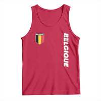 Belgique Belgium Flag Shield Minimalist Graphic Tank Top French Belgian Pride and European Heritage Souvenir