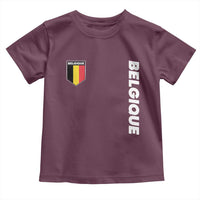Minimalist Belgique Belgium Flag Shield Graphic Toddler T Shirt French Belgian Pride and European Heritage Souvenir