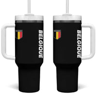 Belgique Belgium Flag Shield Minimalist Graphic Tumbler With Handle French Belgian Pride and European Heritage Souvenir