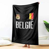 Royal Coat of Arms Belgie Crest Graphic Throw Blanket Traditional Belgium Belgian Flag and Lion Heritage Pride Gift