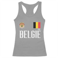 Royal Coat of Arms Belgie Crest Graphic Racerback Tank Top Traditional Belgium Belgian Flag and Lion Heritage Pride Gift