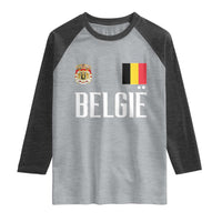 Royal Coat of Arms Belgie Crest Graphic Raglan Shirt Traditional Belgium Belgian Flag and Lion Heritage Pride Gift