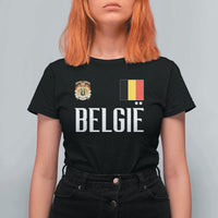 Royal Coat of Arms Belgie Crest Graphic T Shirt For Women Traditional Belgium Belgian Flag and Lion Heritage Pride Gift