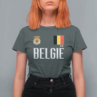 Royal Coat of Arms Belgie Crest Graphic T Shirt For Women Traditional Belgium Belgian Flag and Lion Heritage Pride Gift
