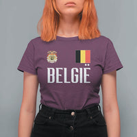 Royal Coat of Arms Belgie Crest Graphic T Shirt For Women Traditional Belgium Belgian Flag and Lion Heritage Pride Gift