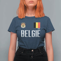 Royal Coat of Arms Belgie Crest Graphic T Shirt For Women Traditional Belgium Belgian Flag and Lion Heritage Pride Gift