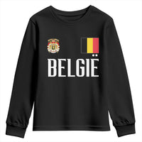 Royal Coat of Arms Belgie Crest Graphic Youth Sweatshirt Traditional Belgium Belgian Flag and Lion Heritage Pride Gift