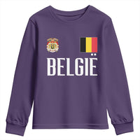 Royal Coat of Arms Belgie Crest Graphic Youth Sweatshirt Traditional Belgium Belgian Flag and Lion Heritage Pride Gift